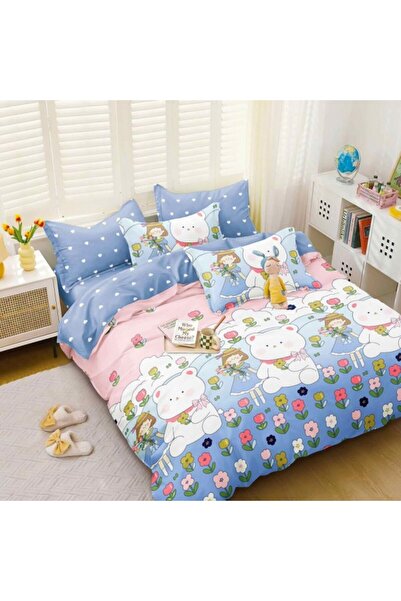 CumparaMisim Double bed linen, satin cotton, classic sheet, 4 pieces