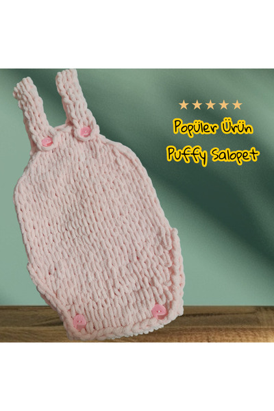 Cici Kızlar Toys %100 Organik Pamuklu El Emeği Puffy Kız Bebek Salopet (0-1 YAŞ)