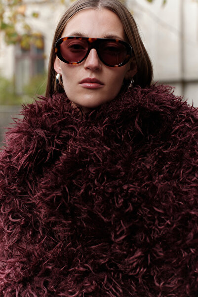 Manuka Mara Fur Jacket Burgundy