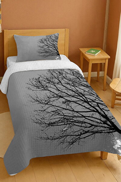 EVPANYA طقم بيكيه فردي منقوش بأغصان الأشجار مصنوع من القطن بنسبة 100%