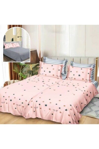 CumparaMisim Bed Linen, 7 Pieces, Superior Satin Cotton, with 2 Duvet Covers