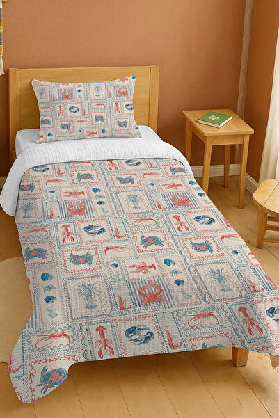 EVPANYA Σετ μονόκλινο πικέ με σχέδιο από 100% βαμβάκι