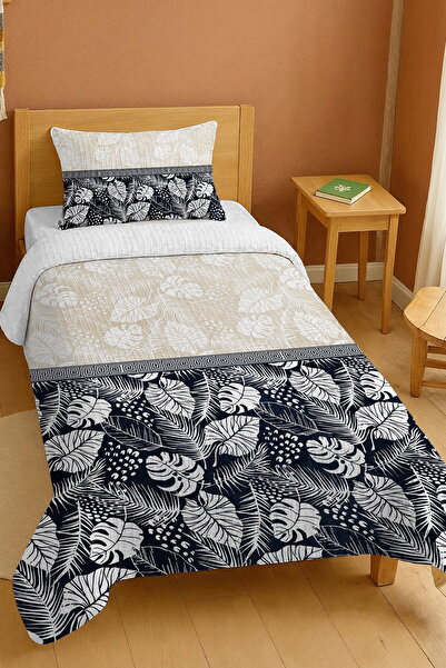 EVPANYA bumbac 100% Set de pătură pentru o persoană cu model de frunze comple...