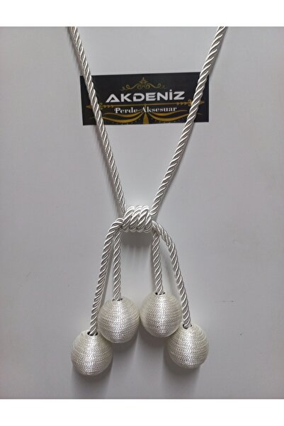 Akdeniz Perde Aksesuar 4 toplu kornişe baglamalı krem renk brachol