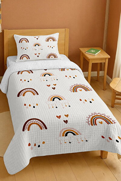 EVPANYA طقم بيكيه فردي بنمط قوس قزح بوهيمي مصنوع من القطن بنسبة 100%