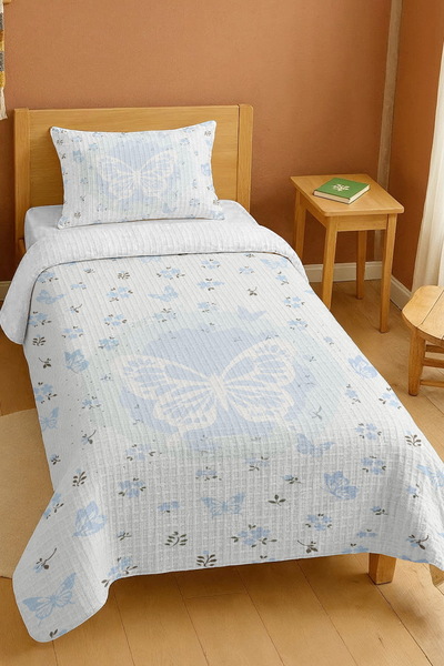 EVPANYA Σετ μονόκλινο πικέ με σχέδιο Sky Butterfly από 100% βαμβάκι