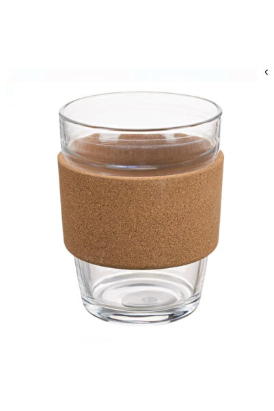 OEM Glass cup with cork and plastic lid 300 ml