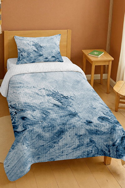 EVPANYA طقم بيكيه فردي منقوش من رغوة المحيط مصنوع من القطن بنسبة 100%