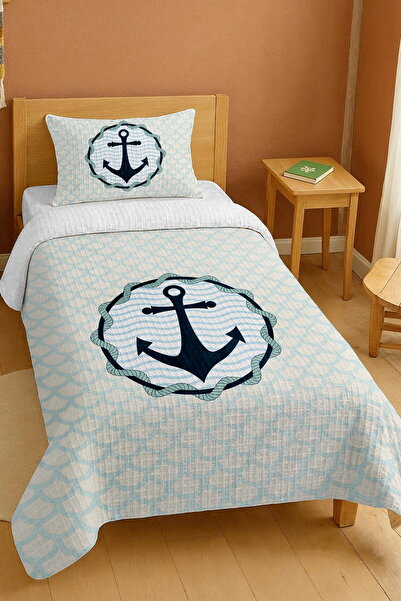 EVPANYA Σετ μονόκλινο πικέ με σχέδιο Sailor Icon από 100% βαμβάκι