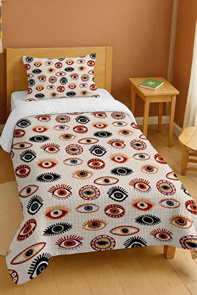 EVPANYA طقم بيكيه فردي منقوش بنمط الطاقة الواقية مصنوع من القطن بنسبة 100%