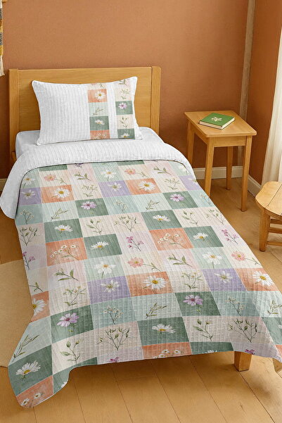 EVPANYA bumbac 100% Set de pătură pentru o singură persoană cu model mozaic d...