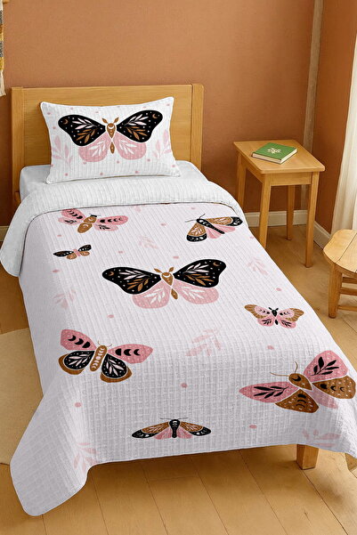 EVPANYA طقم بيكيه فردي بنقشة فراشات 100% قطن