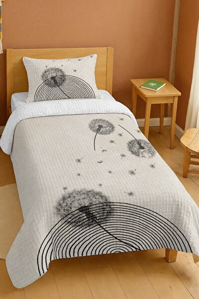 EVPANYA طقم بيكيه فردي منقوش بنمط الهندباء الطائرة مصنوع من القطن بنسبة 100%