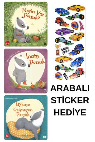 TÜRKİYE İŞ BANKASI KÜLTÜR YAYINLARI ARABALI STİCKER HEDİYELİ - OKUL ÖNCESİ RE...