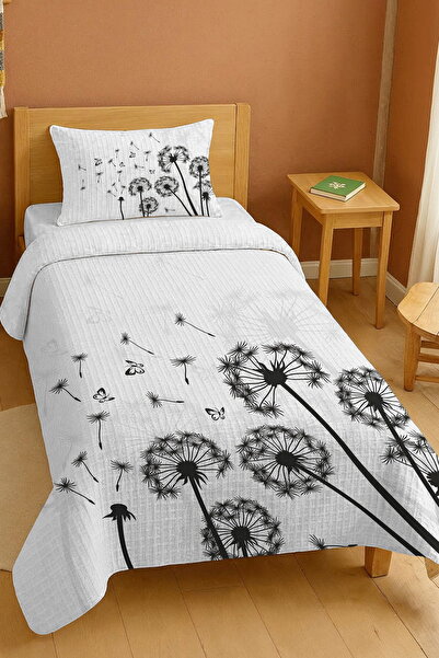 EVPANYA طقم بيكيه فردي منقوش عليه فراشات طائرة ونباتات الهندباء مصنوع من القط...