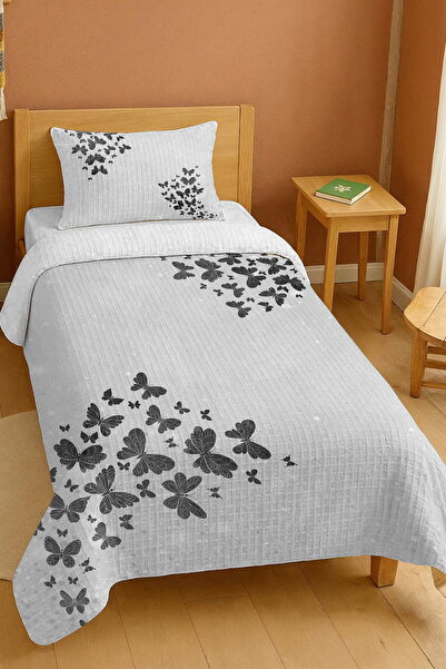 EVPANYA طقم بيكيه فردي بنمط الفراشات الطائرة باللونين الأسود والأبيض مصنوع من القطن بنسبة 100%