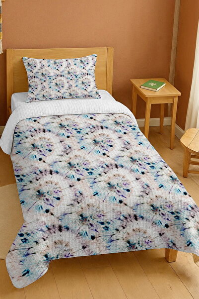 EVPANYA طقم بيكيه فردي منقوش بنقشة زهرة النيل مصنوع من القطن بنسبة 100%