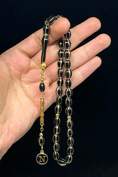 Fabula Silver Kişiye Özel Harfli Mine İşlemeli Metal Tesbih Erkek Hediye