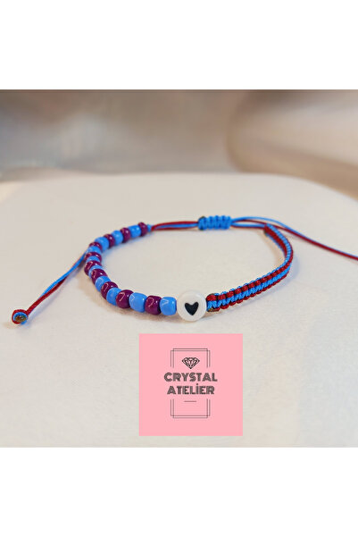Crystal Atelier سوار محبوب من ماركة ترابزونسبور مصنوع من الخرز على شكل قلب - ...