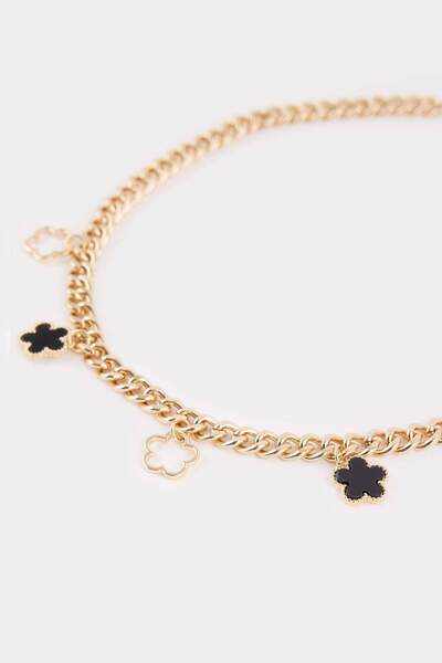 DeFacto Women's Black-White Clover Detailed Necklace E8306Axns
