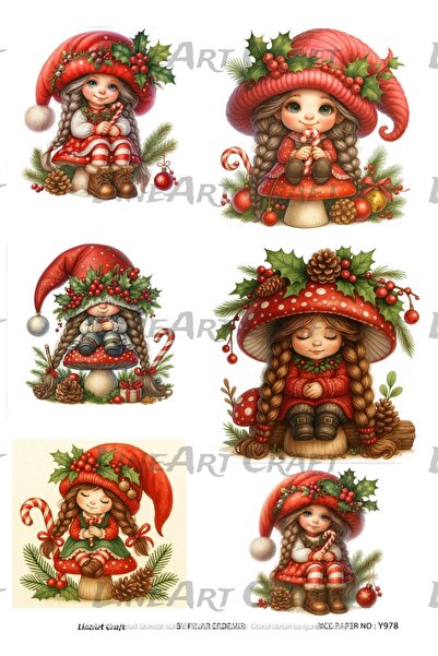 LİNEART ورق ديكور نحاسي بنمط السنة الجديدة رقم: Y978- 29x42 سم