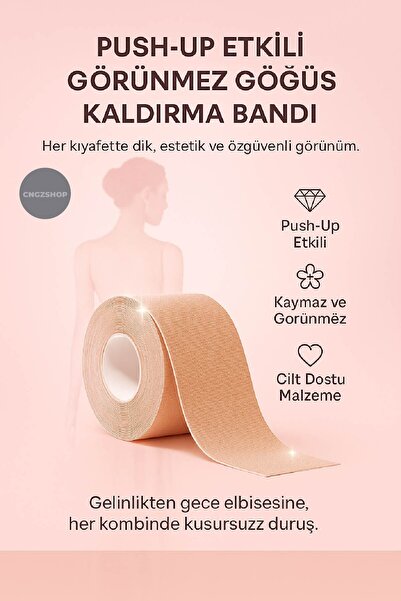 CNGZSHOP Αόρατη ταινία ανόρθωσης στήθους με εφέ Push Up – 5 μ. x 5 εκ.