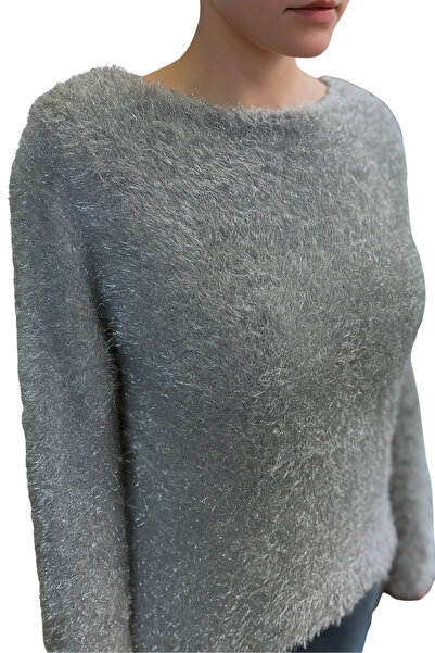 Qualia Butik سترة نسائية فضية اللون مكشوفة الظهر