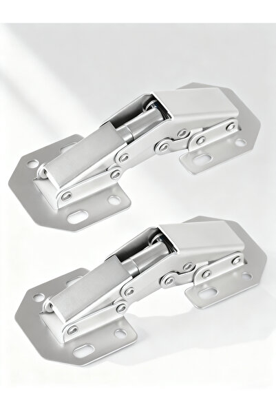 Generic 2pcs 90 Degree Spring Hidden Cabinet Hinges - Surface Mount Frameless With Screws No Slots