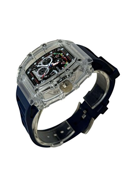 Genenic Men's waterproof sports watch with silicone strap blue color