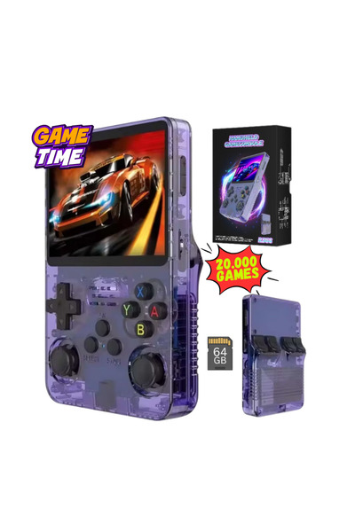 gitech GITECH Portable Retro Console, 20,000 Games, 64GB, Quad-Core Processor, 3500 mAh Battery, Type-C
