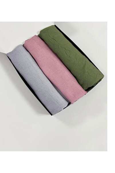 MİNELEŞARP34 Mineleşarp Gradient Two-Tone Bamboo Shawl 3-Piece Set