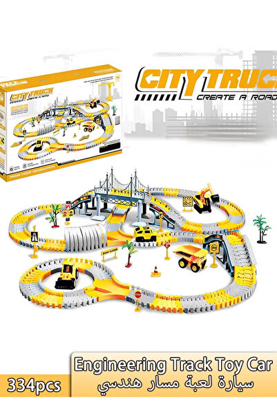 Generic Engineering Track Toy Car,334-Piece Engineering Track Building Set,Electric Engineering Railcar