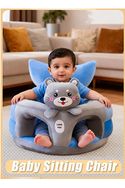 Generic Baby Sitting Chair Infant Support Sofa Breathable Crystal Fabric Anti-slip Thickened Base