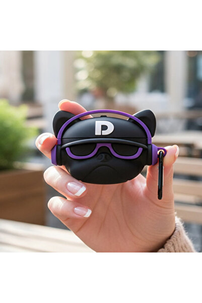 CaseOnn حافظة Apple AirPods الجيل الرابع/ANC مع شخصية بولدوغ مع نظارات باللون...