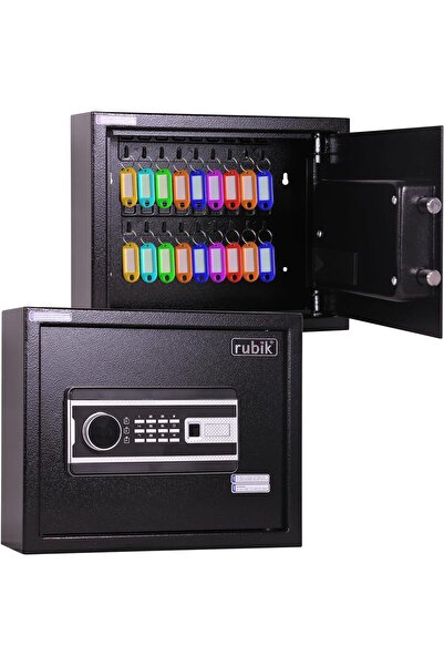 RUBIK خزانة مفاتيح رقمية (سعة 18 مفتاحًا) RBS18EW (أسود)