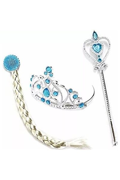 OEM Frozen Elsa Queen Accessories Set for Girls — Tail, Tiara and Magic Wand
