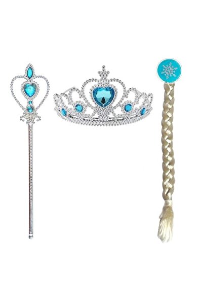 OEM Frozen Elsa Queen Accessories Set for Girls — Tail, Tiara and Magic Wand