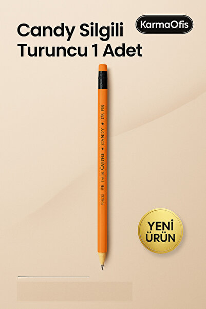 KarmaOfis Candy Silgili Kurşun Kalem Turuncu - 1 Adet