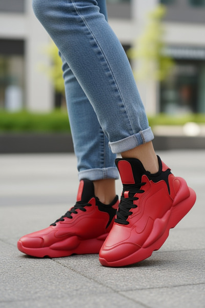 dehaine Women's Sneakers, made of eco-leather, Y3 red