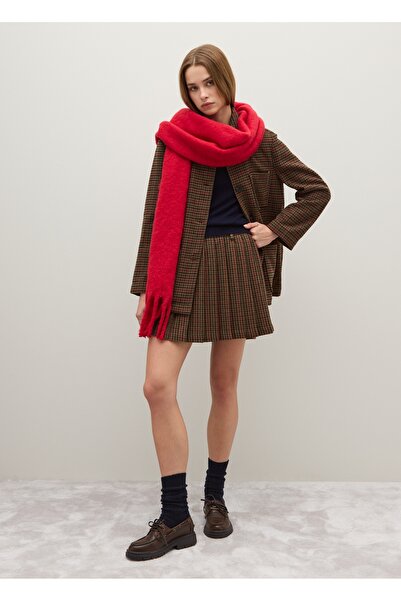 Ovs Brown Wool Blend Checked Regular Fit Blazer