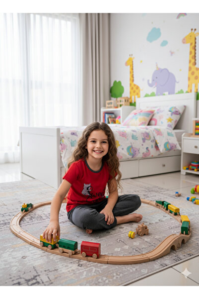 sleeproom Girls' Short Sleeve Single Jersey Pajama Set Sweet Print