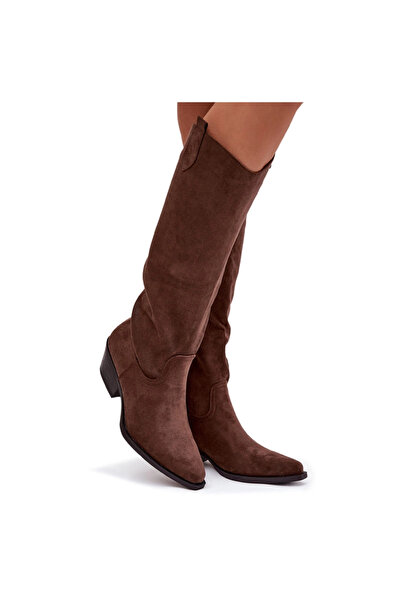 BOTO Cowgirl Boots For Women With Suede Heels Brown Esmira 41
