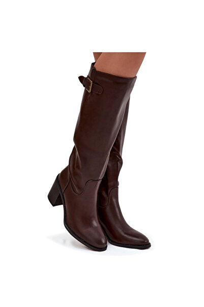 BOTO Women's black buckle heeled boots Brenira 40