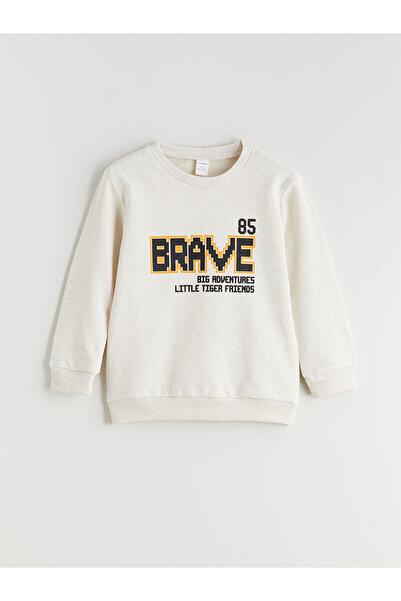 LC Waikiki Vizyon New Season Crew Neck Printed Boys Thick Sweatshirt