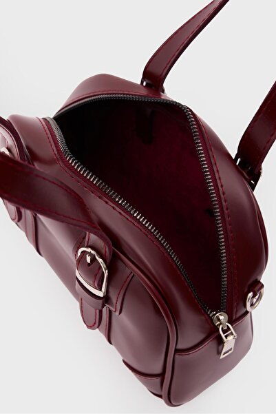 Shule Bags Peggy Oval Crossbody Bag Burgundy
