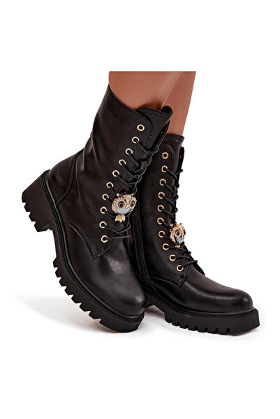 BOTO Botine de lucru pentru femei cu decor negru Jorayne 41