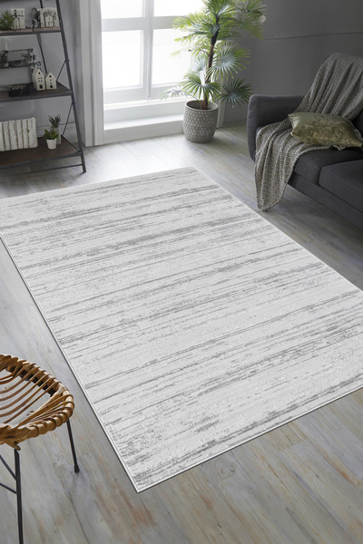 NARVEN HOME Gri Pamuk Taban Modern Desen Tozutmaz Özel Ölçü Salon Koridor Çocuk Antre Oturma Odası Halı,Yolluk