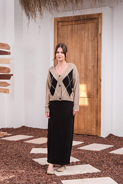 Sea Style طقم تريكو بأزرار ونقشة البقلاوة