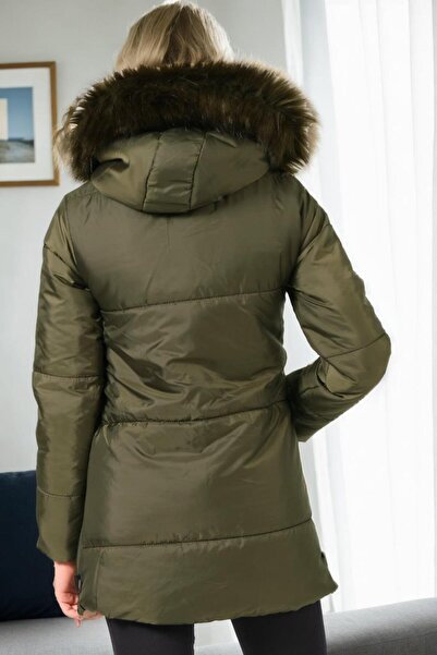 Dewberry Z9668 Coat-Khaki