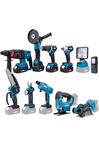prohummer PH291 Akülü 11li Set (Led Işık, Lazer Metre, Somun Sıkma, Dekupaj, Oto Yıkama, Dal Makası,